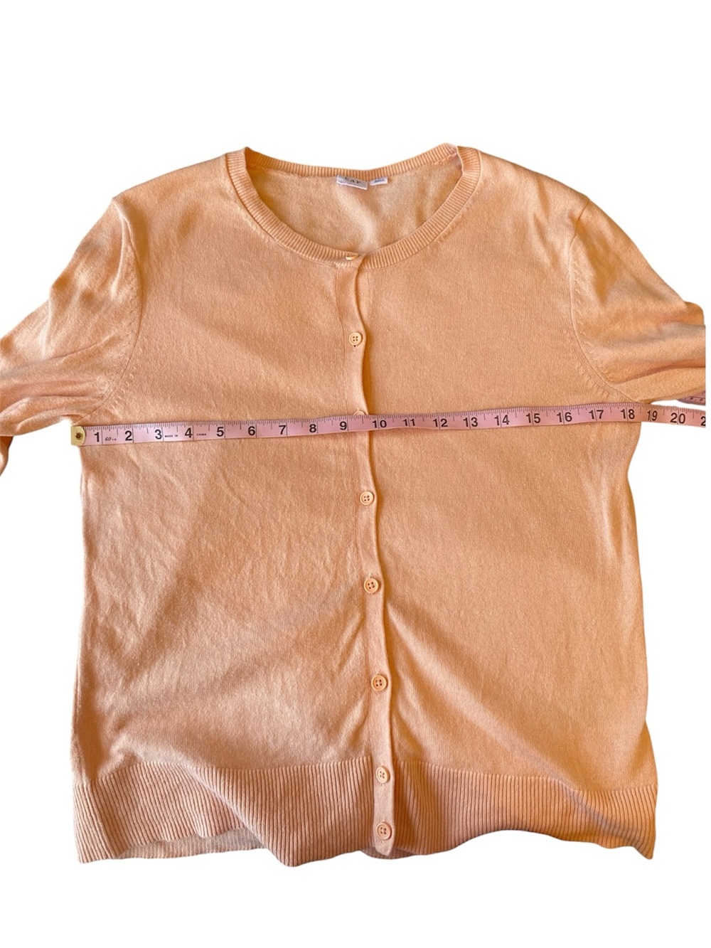 GAP Peach Martini Cotton Crewneck Cardigan Women’s Medium - Picture 6 of 8